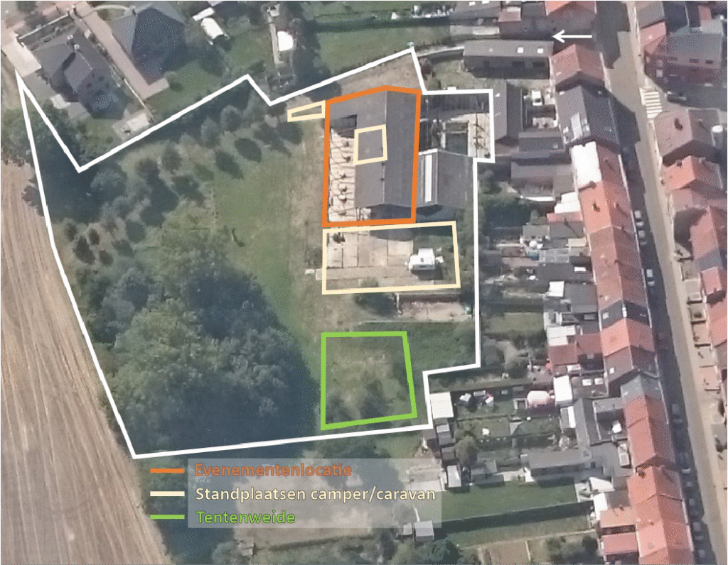 Grondplan van De Mulkerij met bijhorende legende